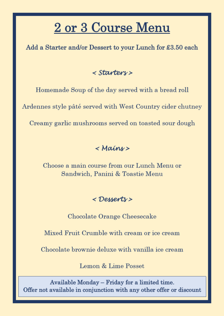 2 Or 3 Course Lunch Offer Mr Miles Tea Rooms Tea And Coffee